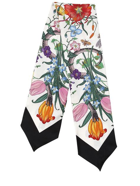 gucci black flora scarf|Gucci scarf with flowers.